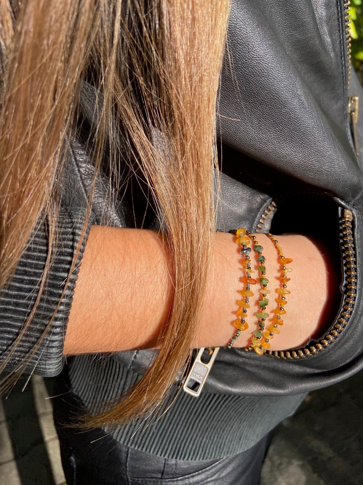Bracelet Keshi Ambre Hématite