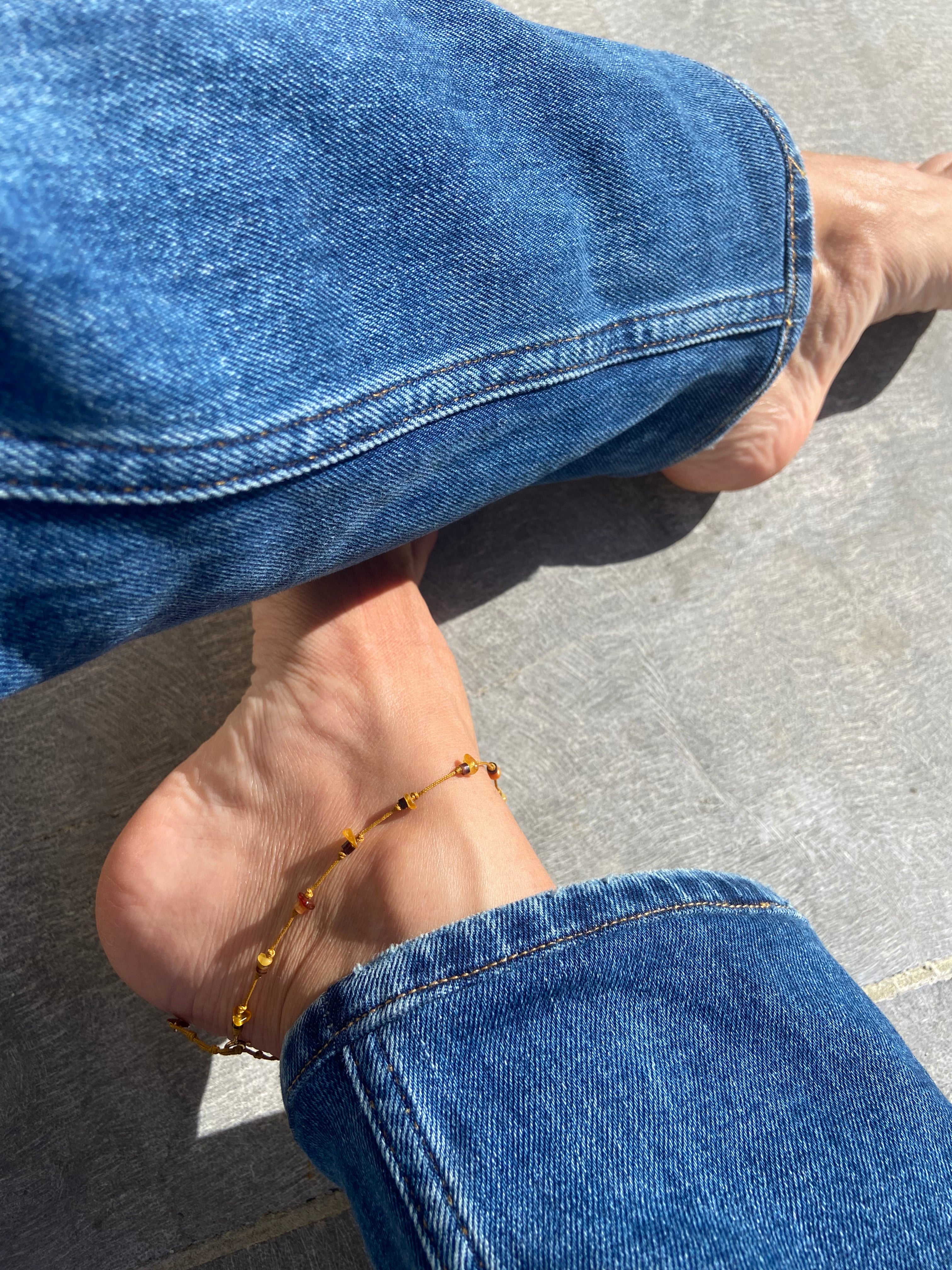 Bracelet de cheville Ambre Coquillage