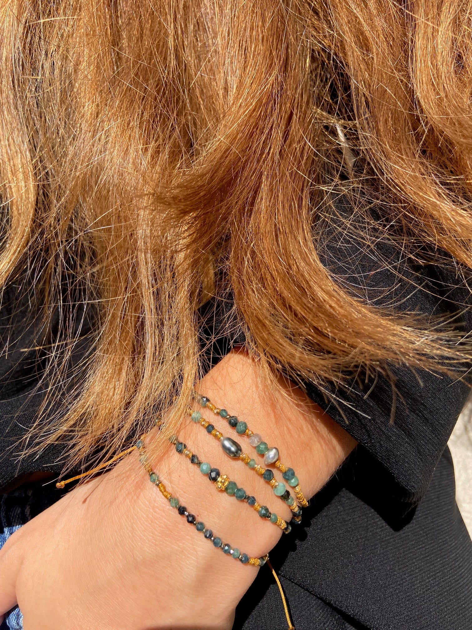 Bracelet Tourmaline bleue Hématite