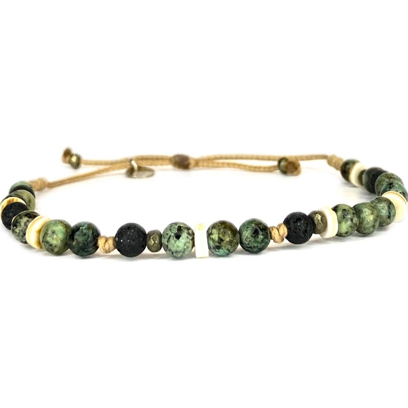Men's Turquoise Pyrite Lava Mother-of-Pearl Bracelet