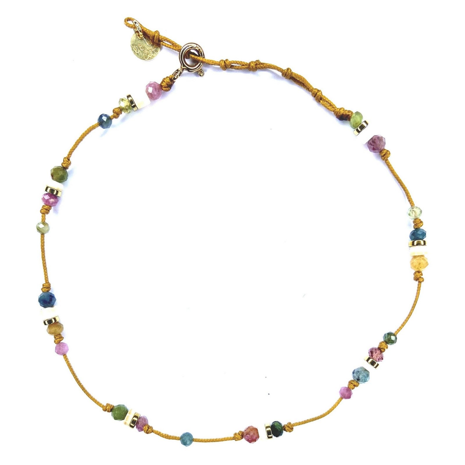 Bracelet de cheville Tourmaline Nacre Hématite