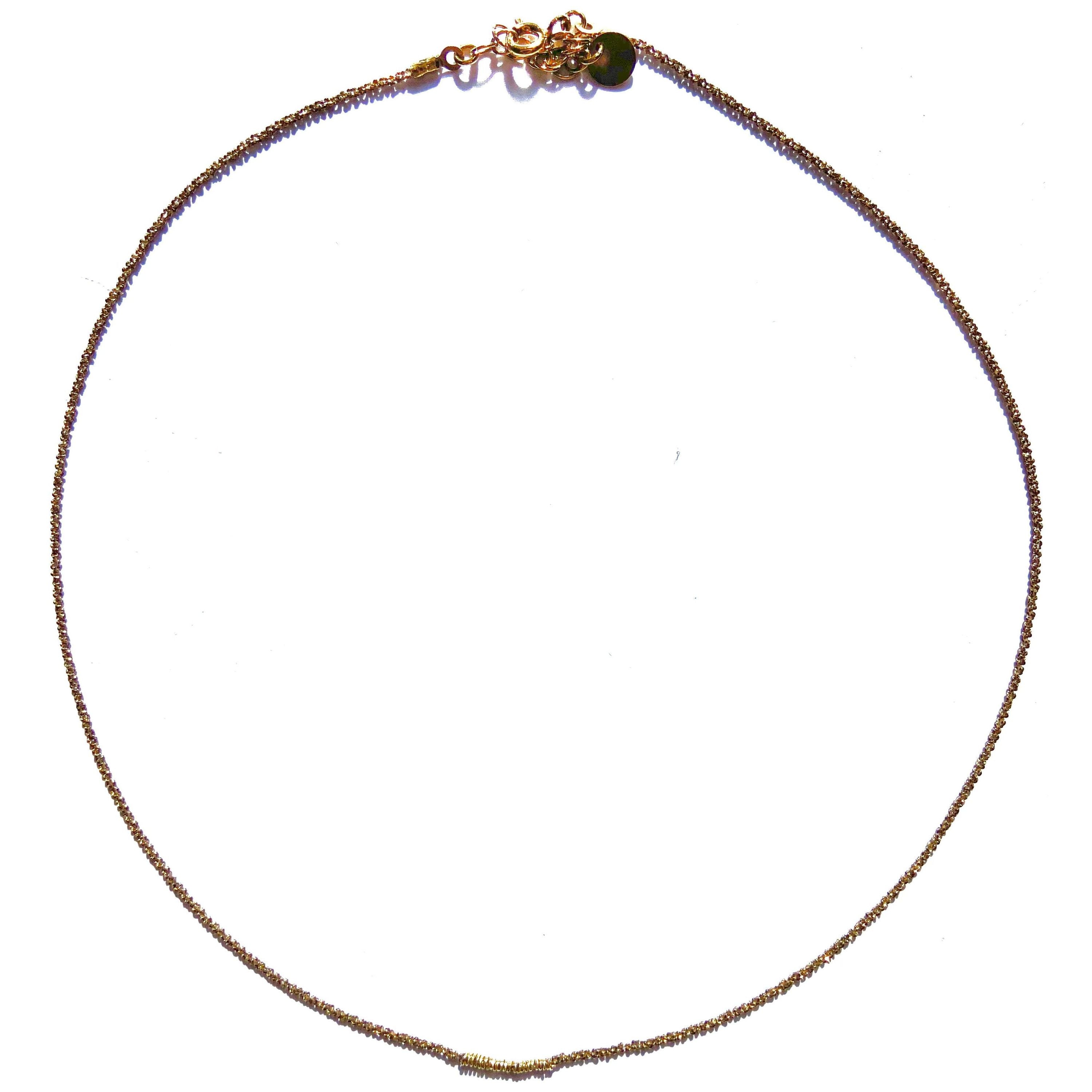 Ras de cou chaine chocolat Fil plaqué or