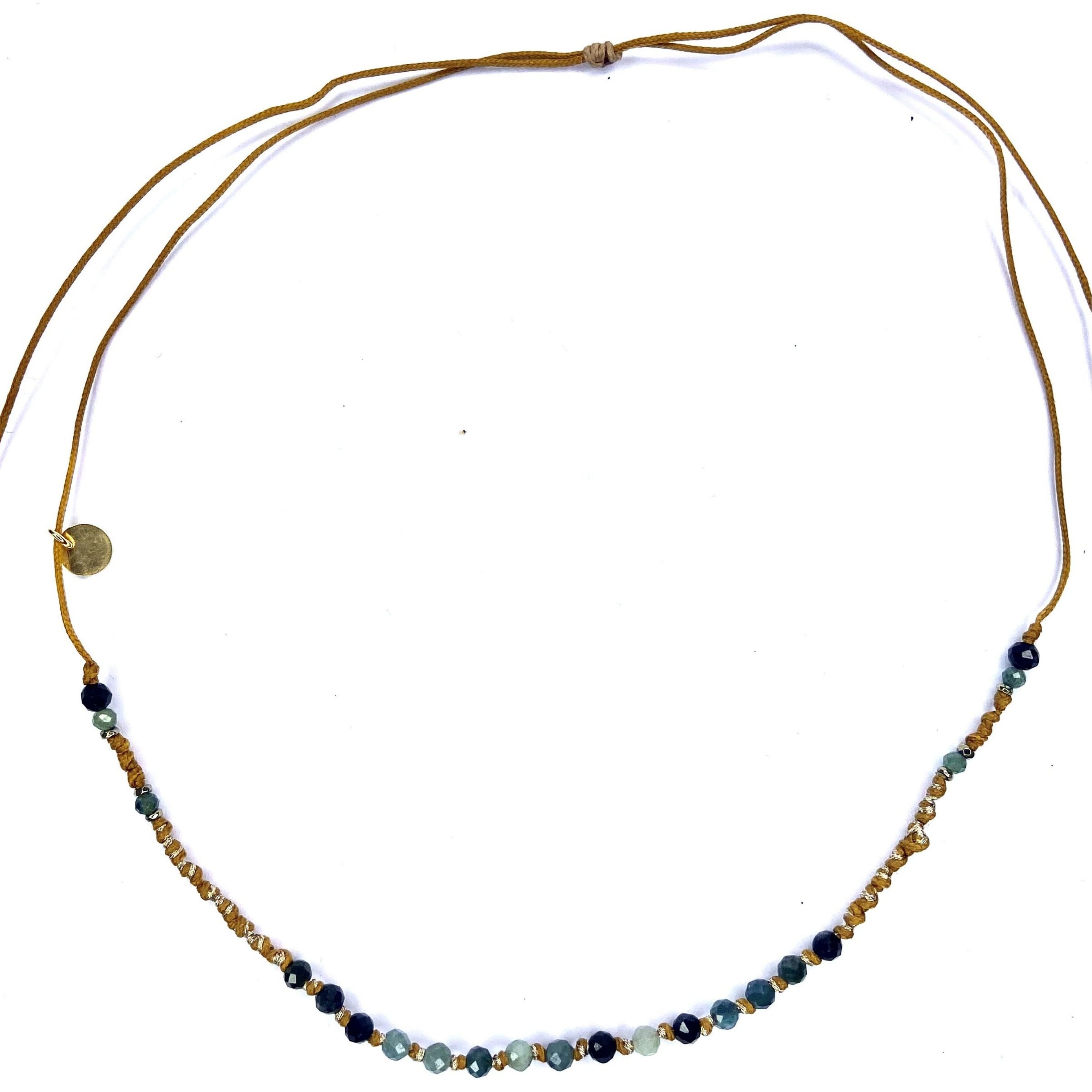 Ras de cou Tourmaline bleue Hématite