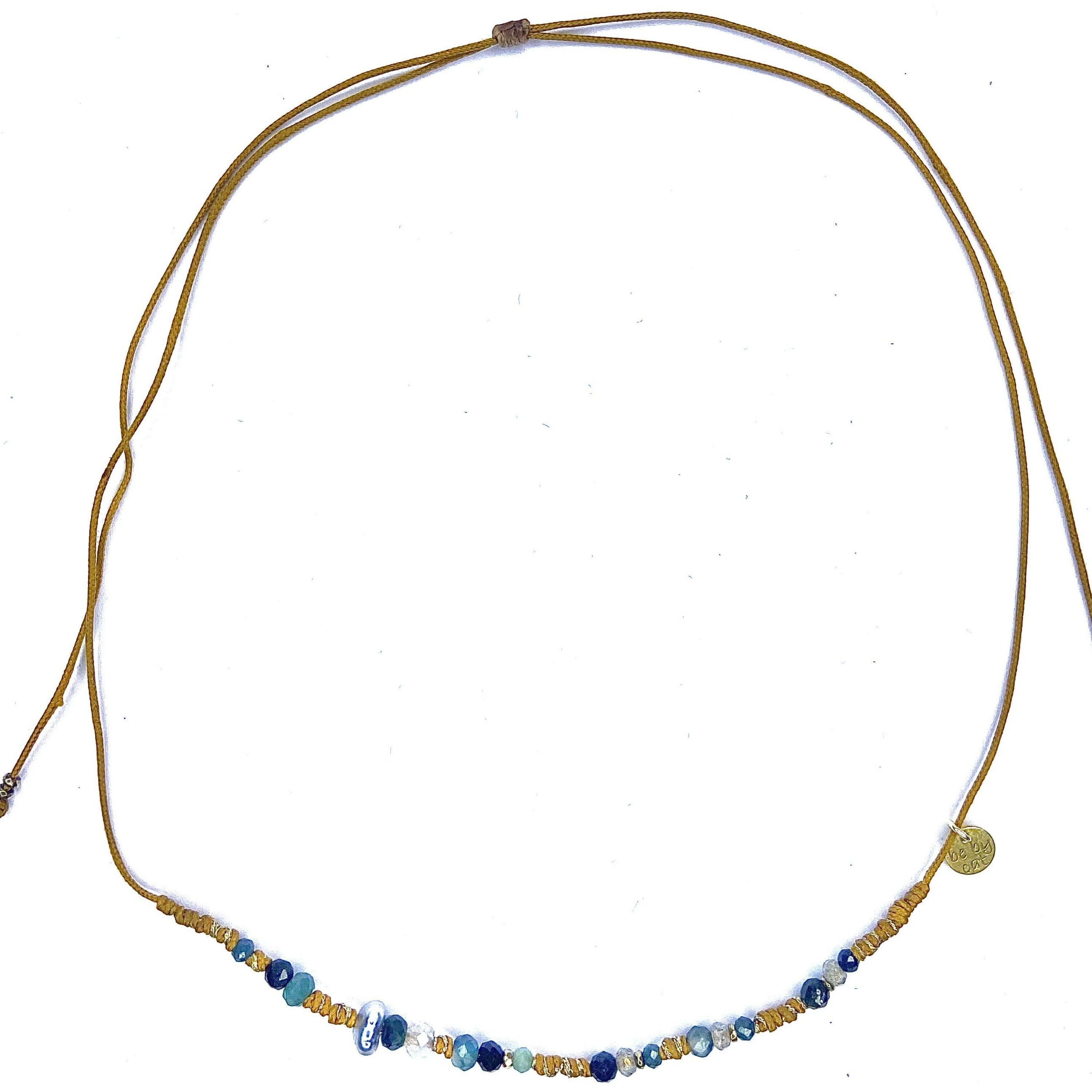 Ras de cou Keshi Tourmaline bleue Labradorite Hématite