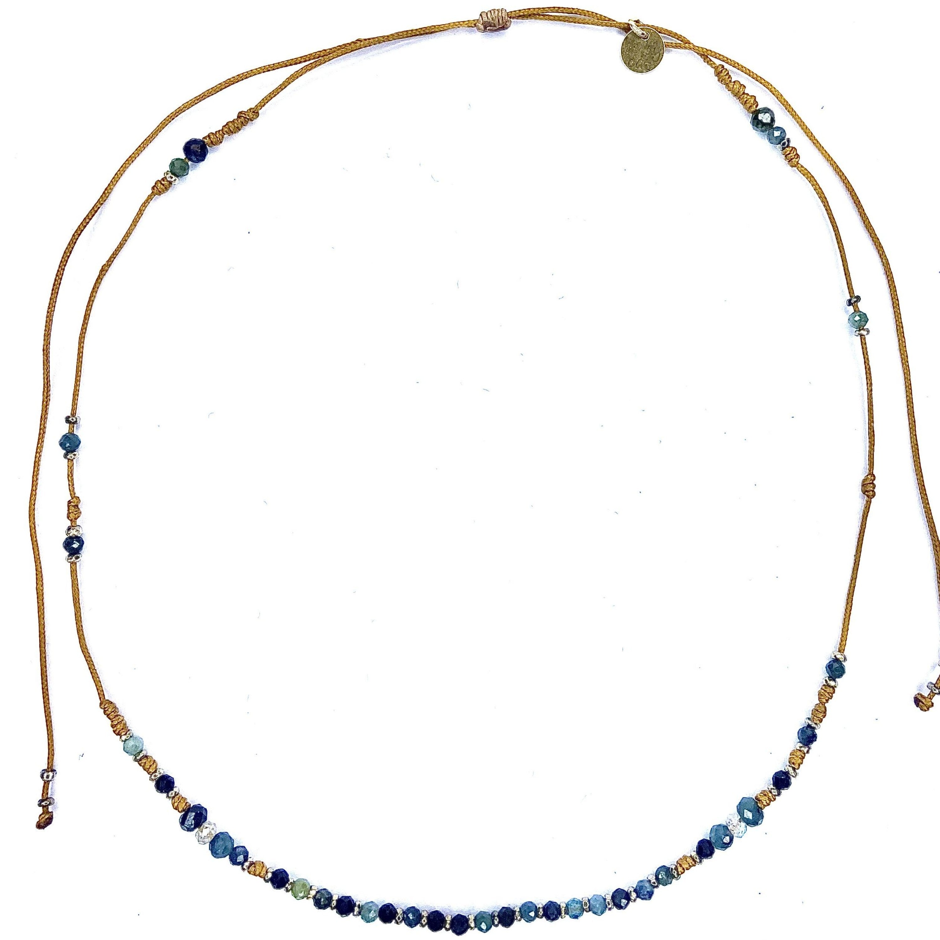 Ras de cou/Collier Tourmaline bleue Labradorite Hématite