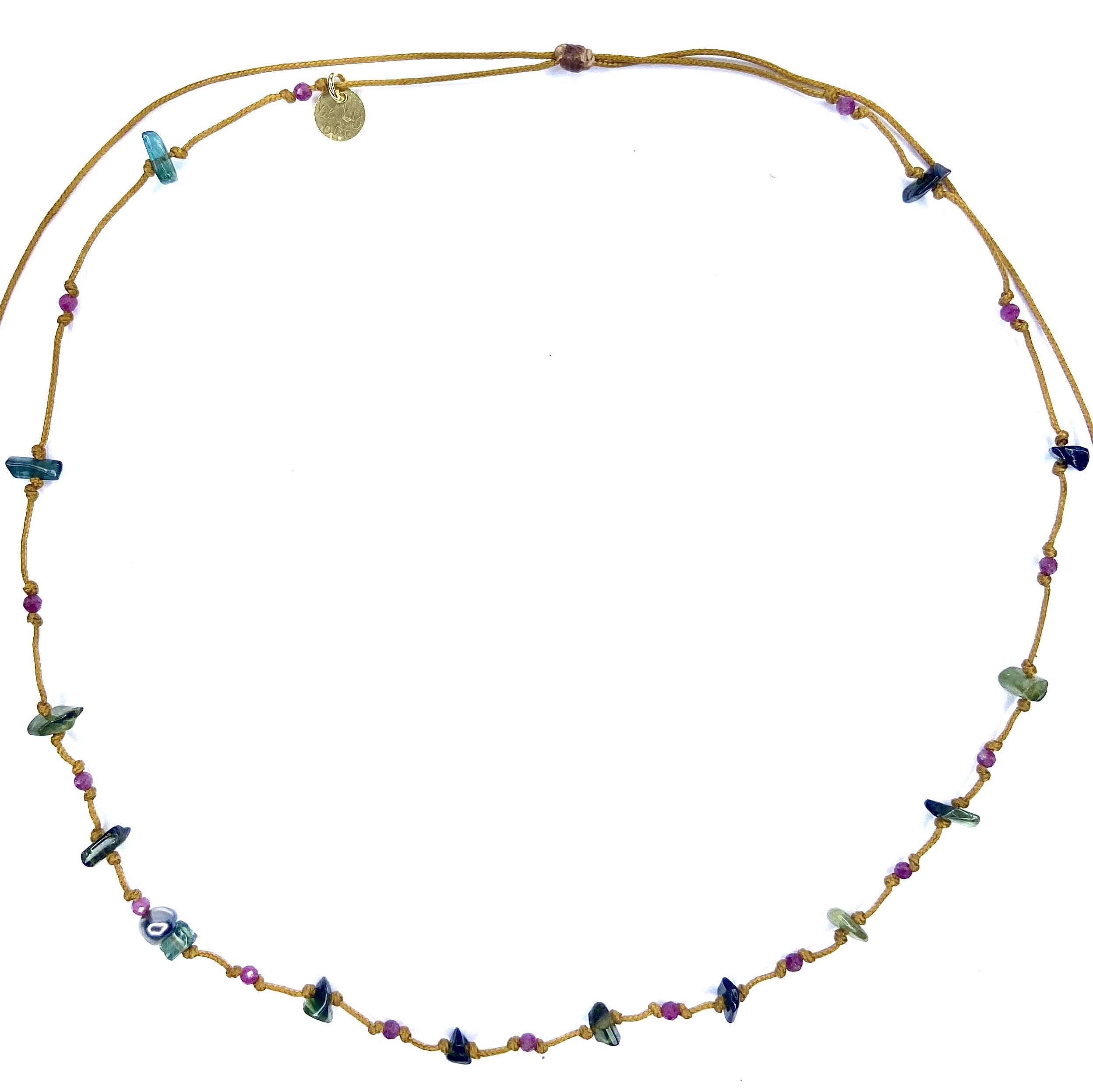 Ras de cou/Collier Keshi Verdélite Rubis