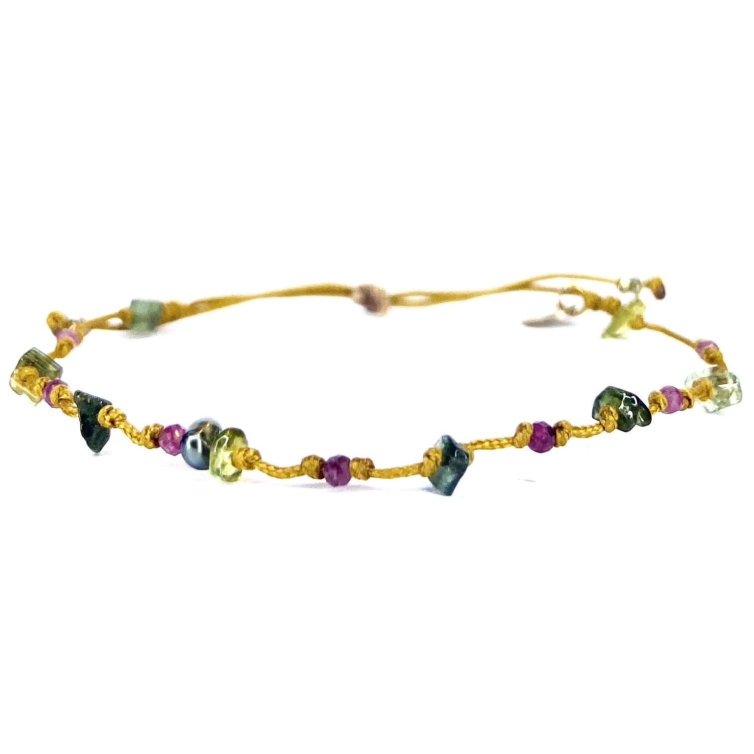 Bracelet Keshi Verdélite Rubis