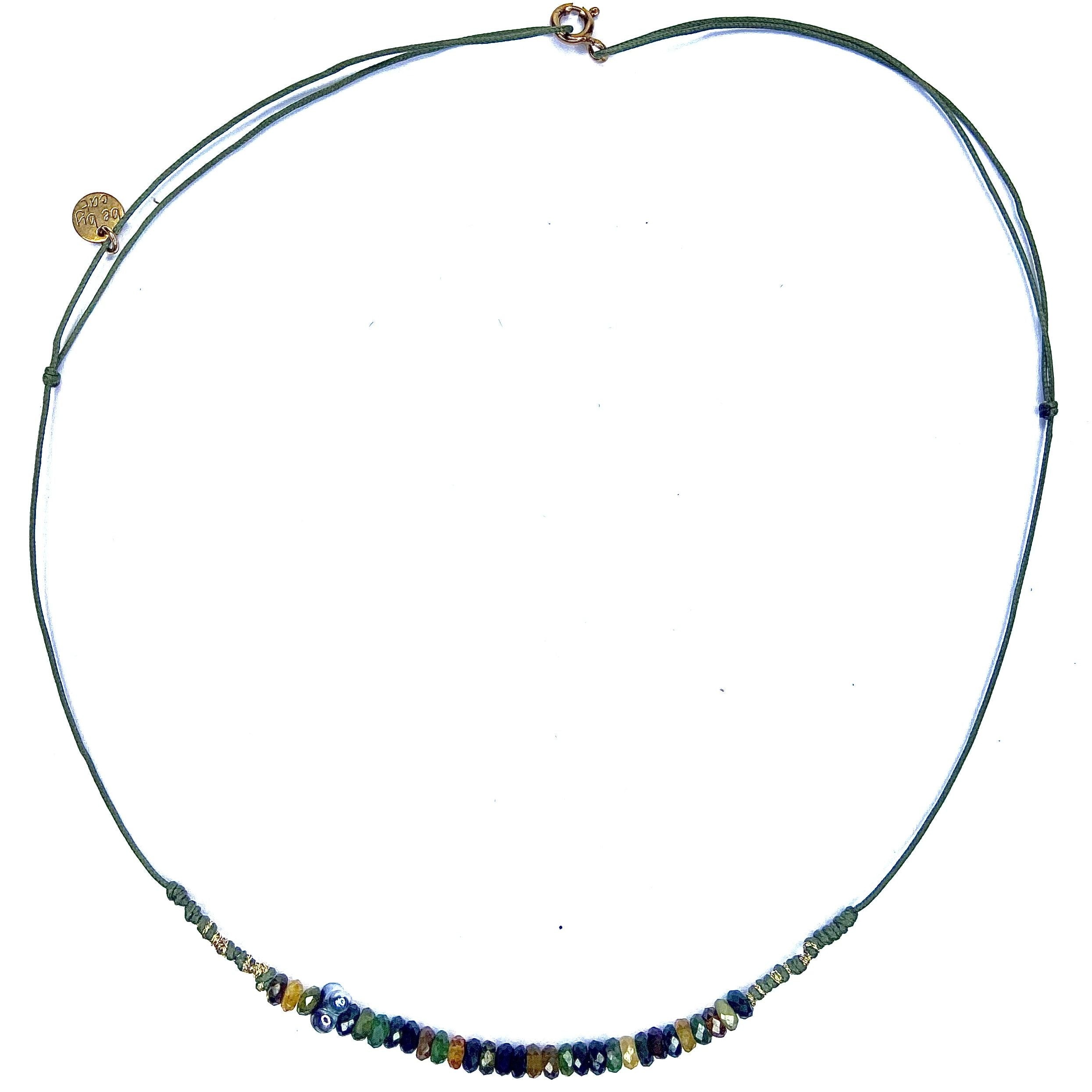 Ras de cou/Bracelet Keshi Tourmaline verte