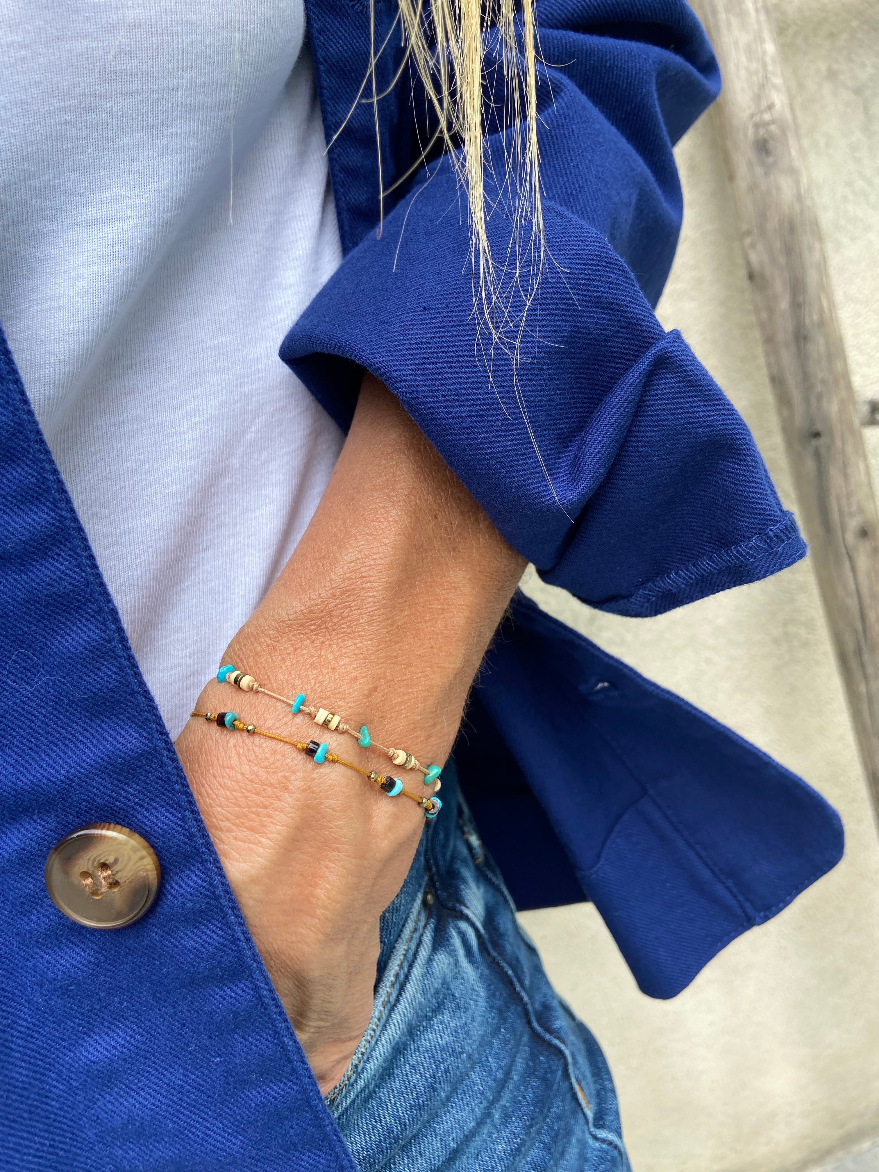 Bracelet Turquoise Nacre Hématite
