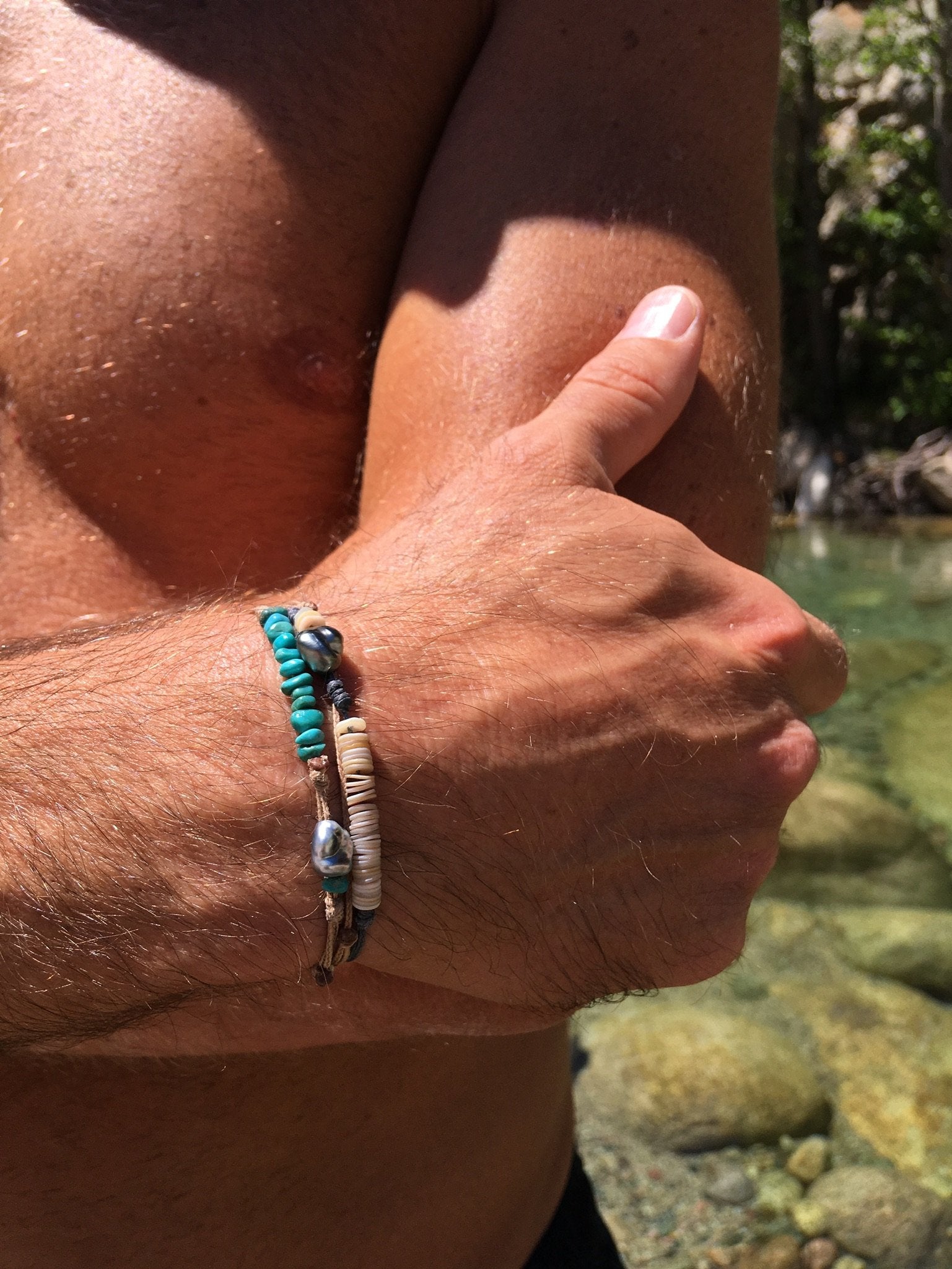 Bracelet homme Turquoise Keshi