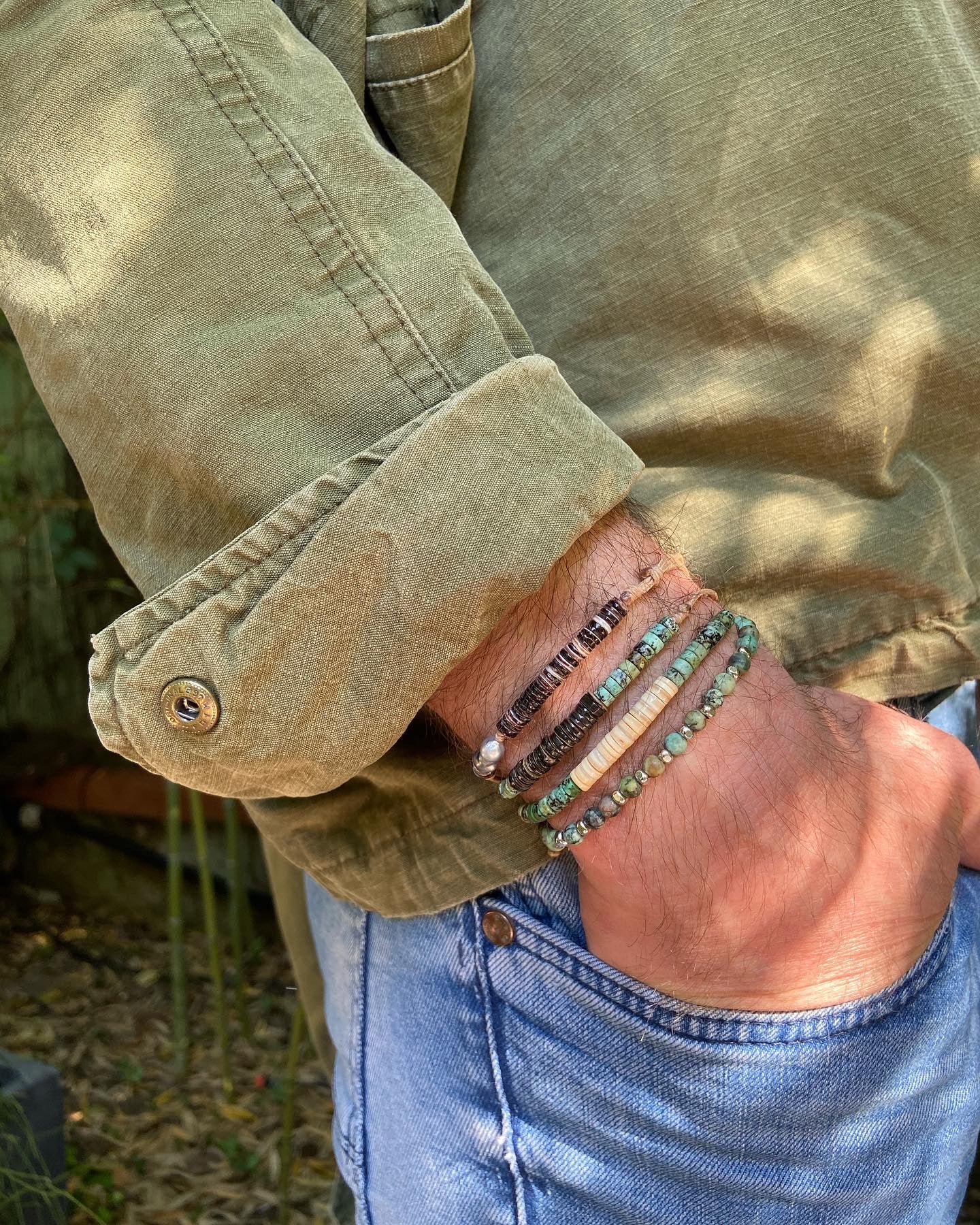 Bracelet homme Turquoise Nacre
