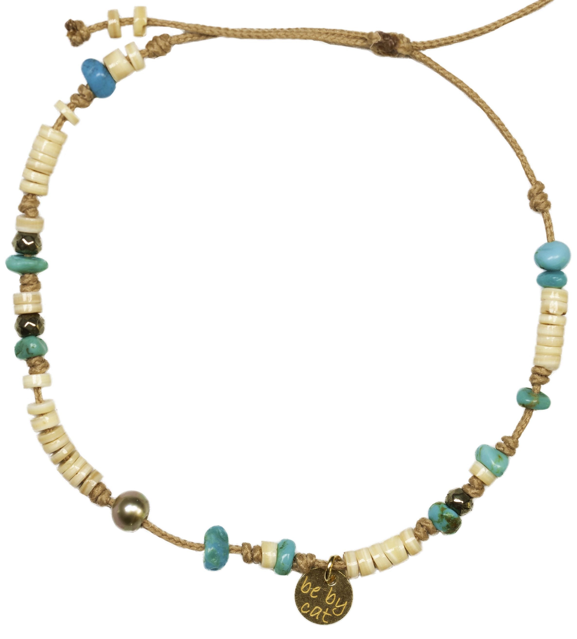 Bracelet Turquoise Nacre Pyrite Keshi