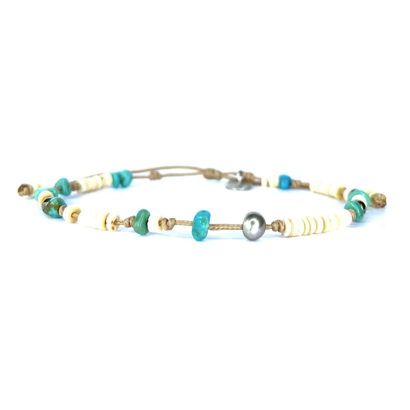 Bracelet Turquoise Nacre Pyrite Keshi