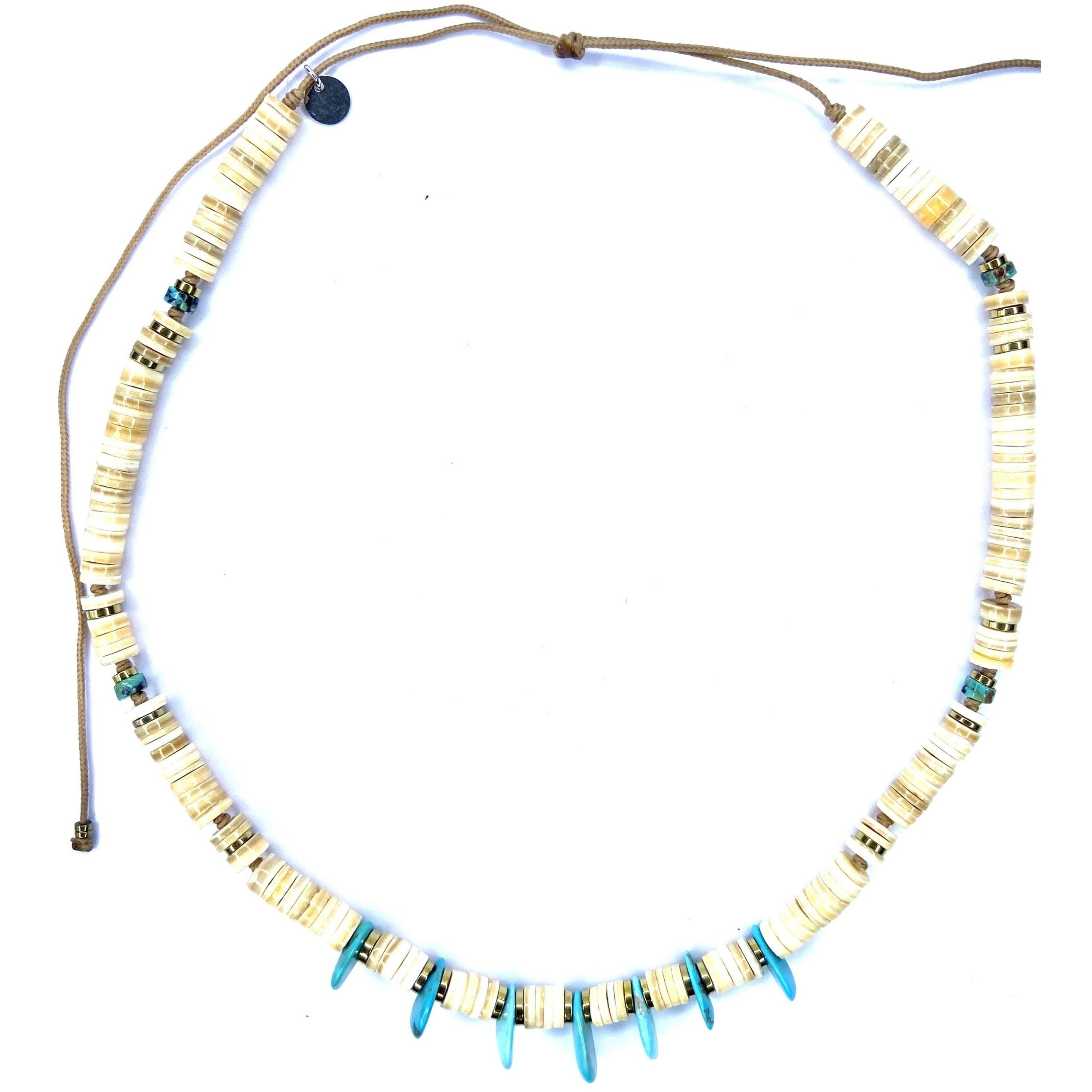 Collier/Ras de cou Turquoise Hématite Nacre