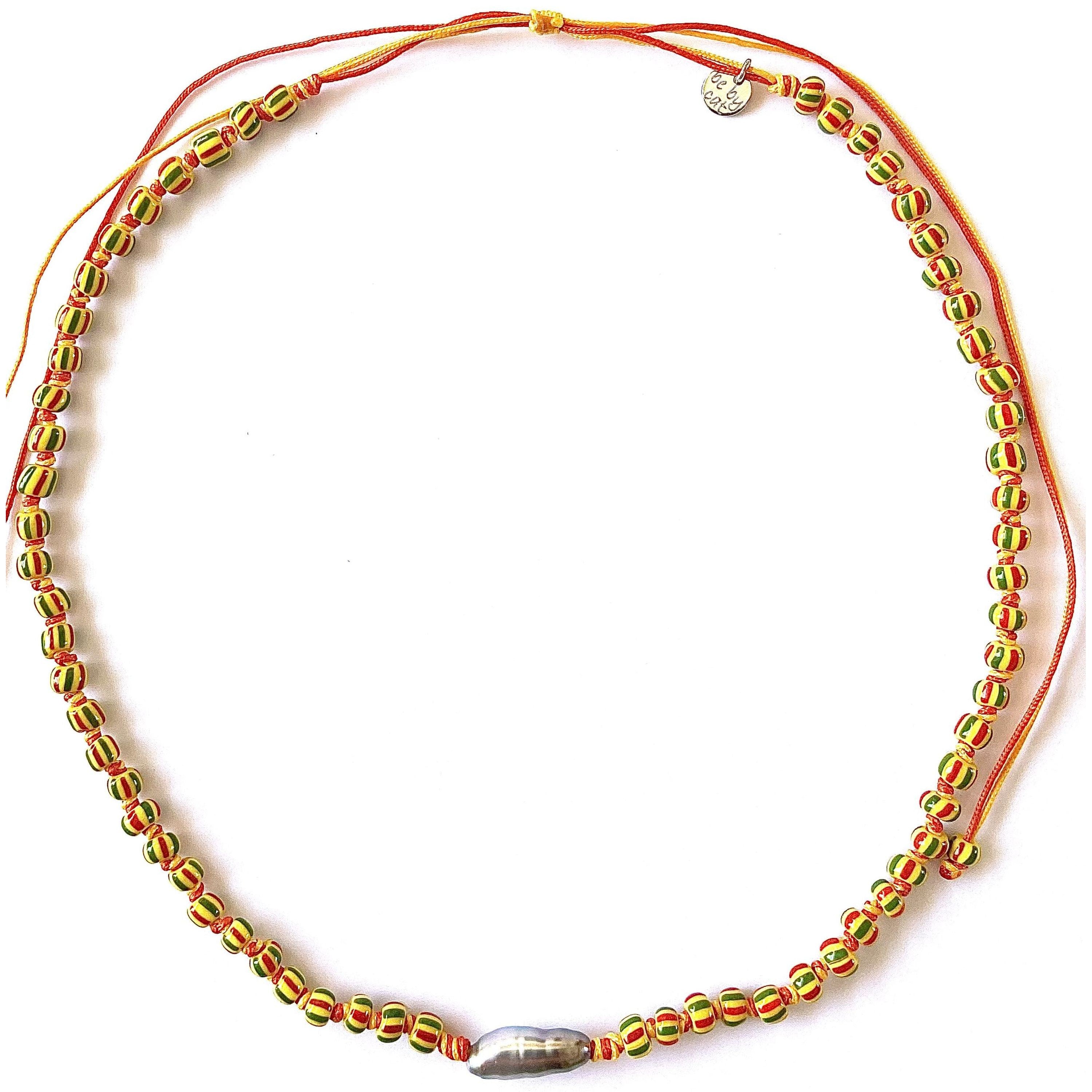 Ras de cou/Collier Keshi Perle africaine jaune