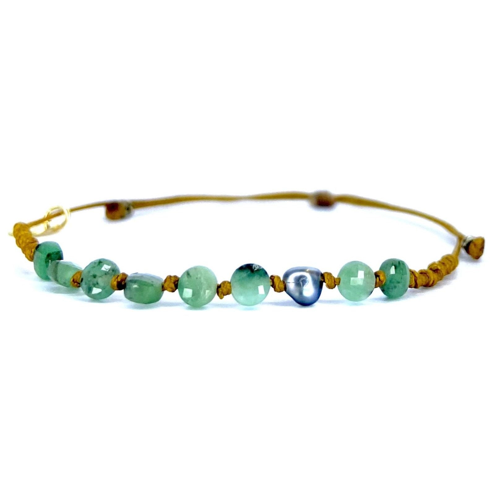 Bracelet Emeraude Keshi
