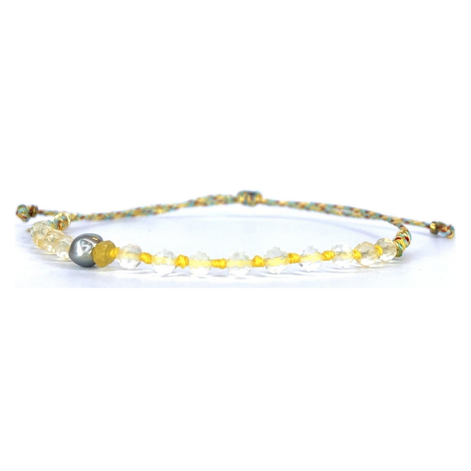 Bracelet Citrine Saphir Keshi