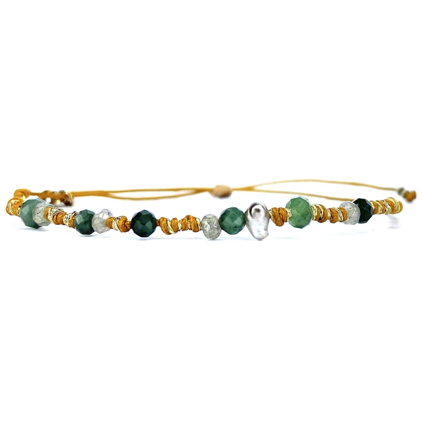 Bracelet Emeraude Labradorite Keshi
