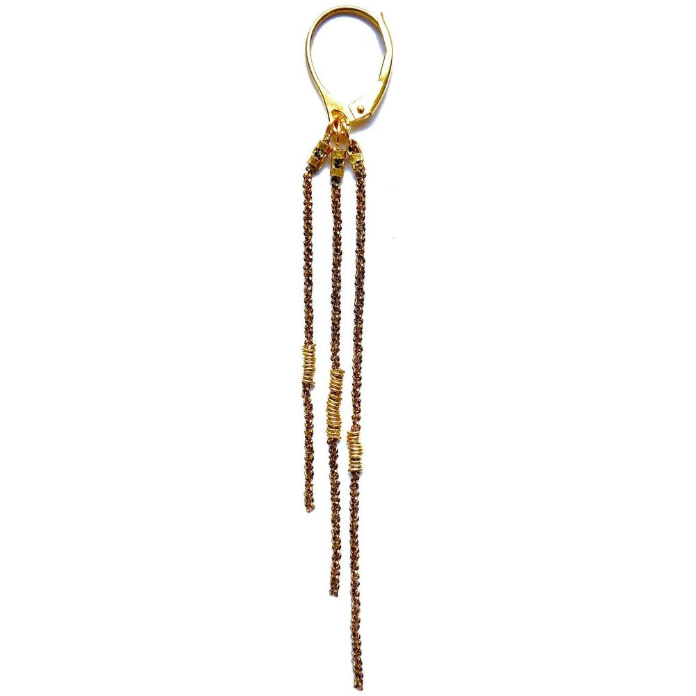 Mono boucle Chaine or chocolat triple