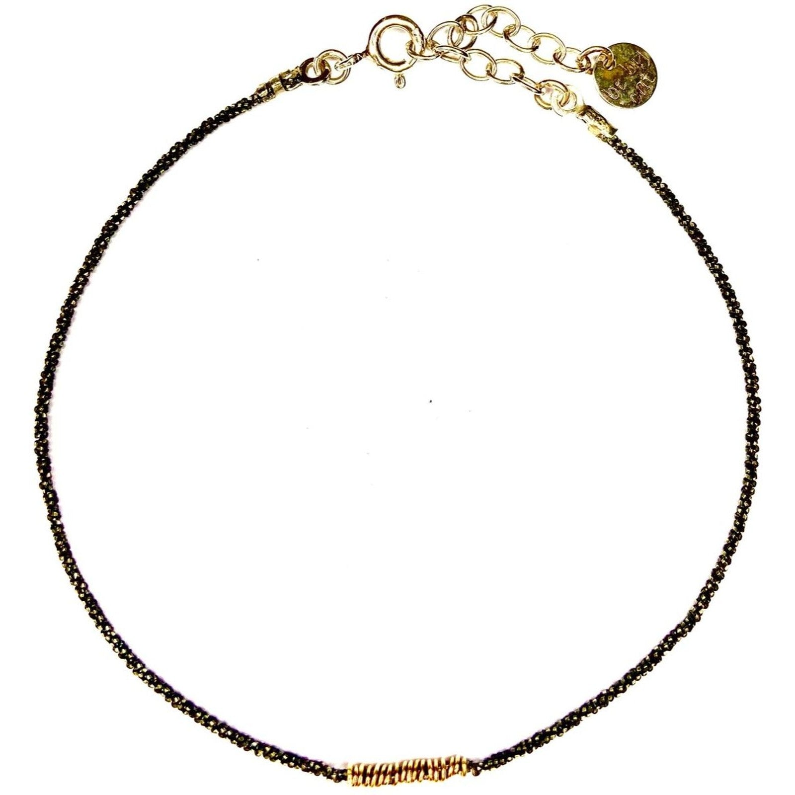 Bracelet argent noir Fil dorure or