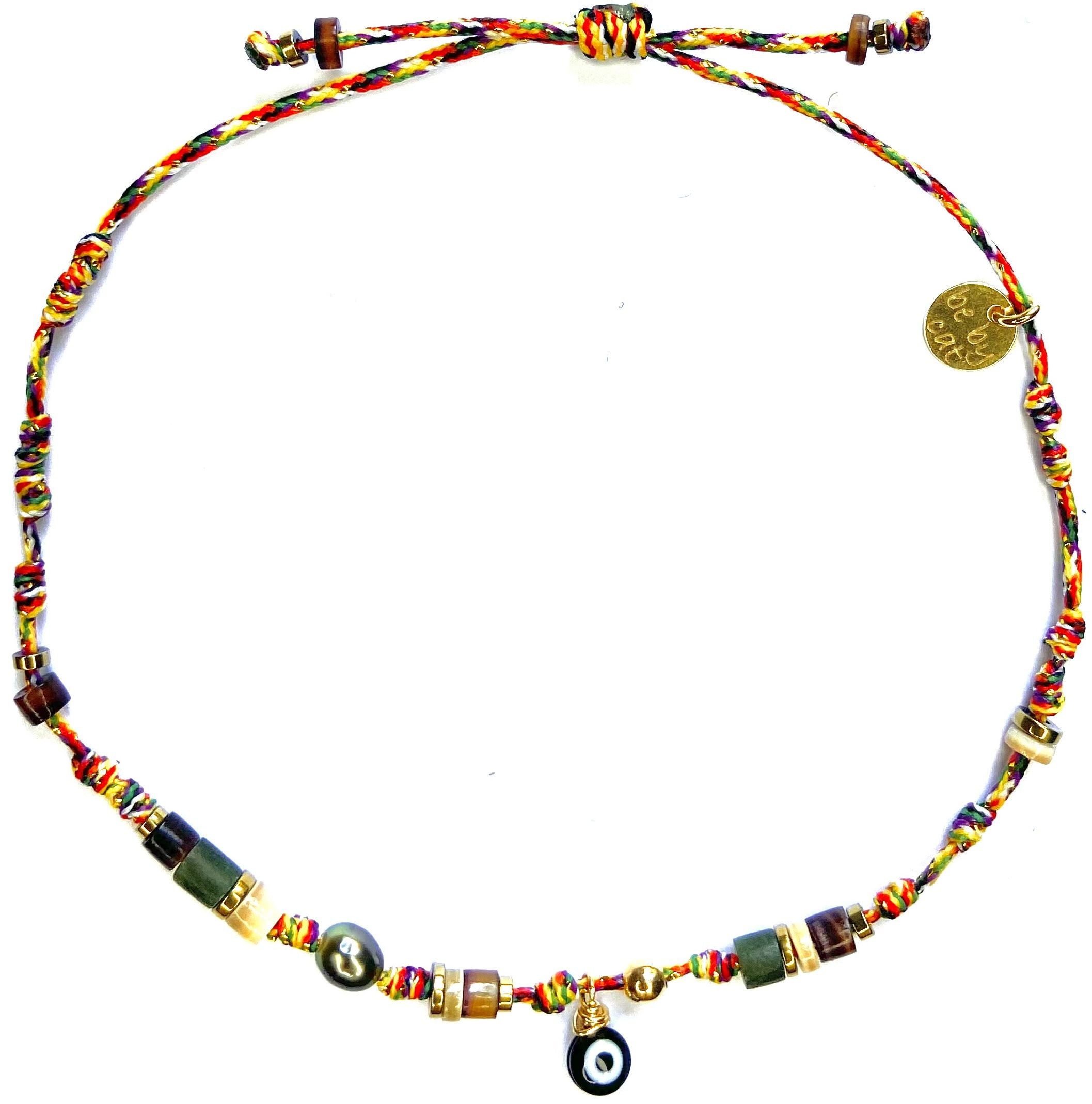 Bracelet Jade Œil Keshi Or Coquillage Hématite