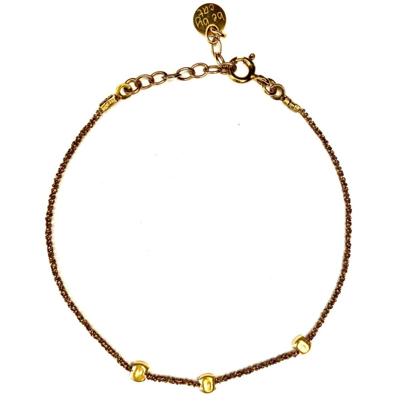 Bracelet dorure or chocolat Perle dorure or