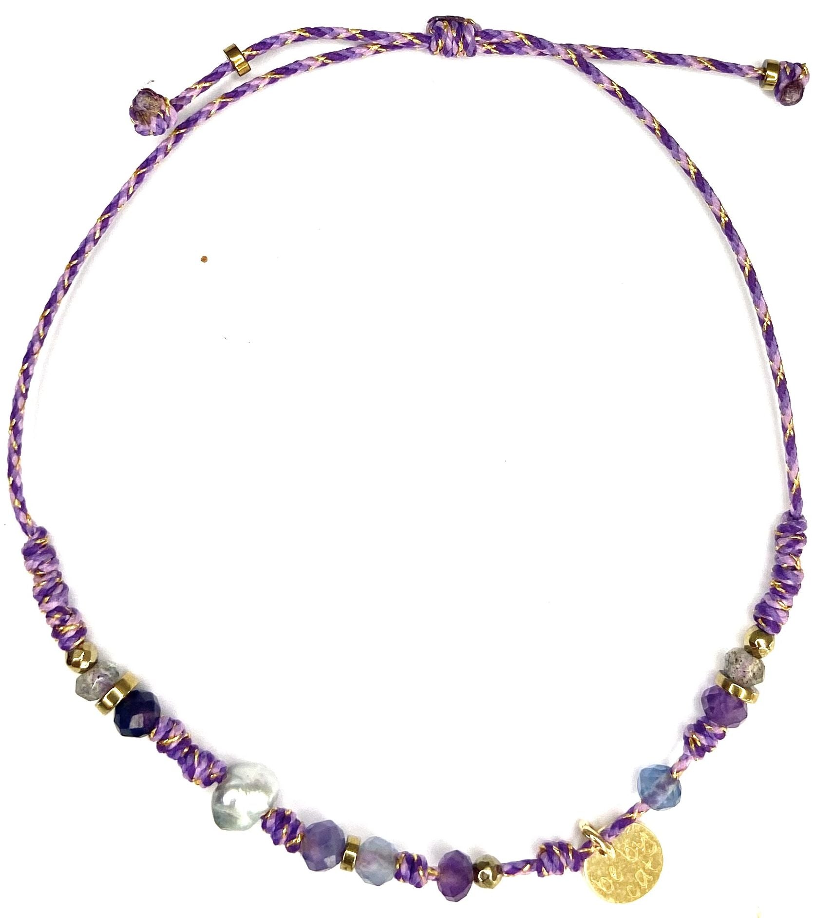 Bracelet Améthyste Fluorite Labradorite Keshi Hématite