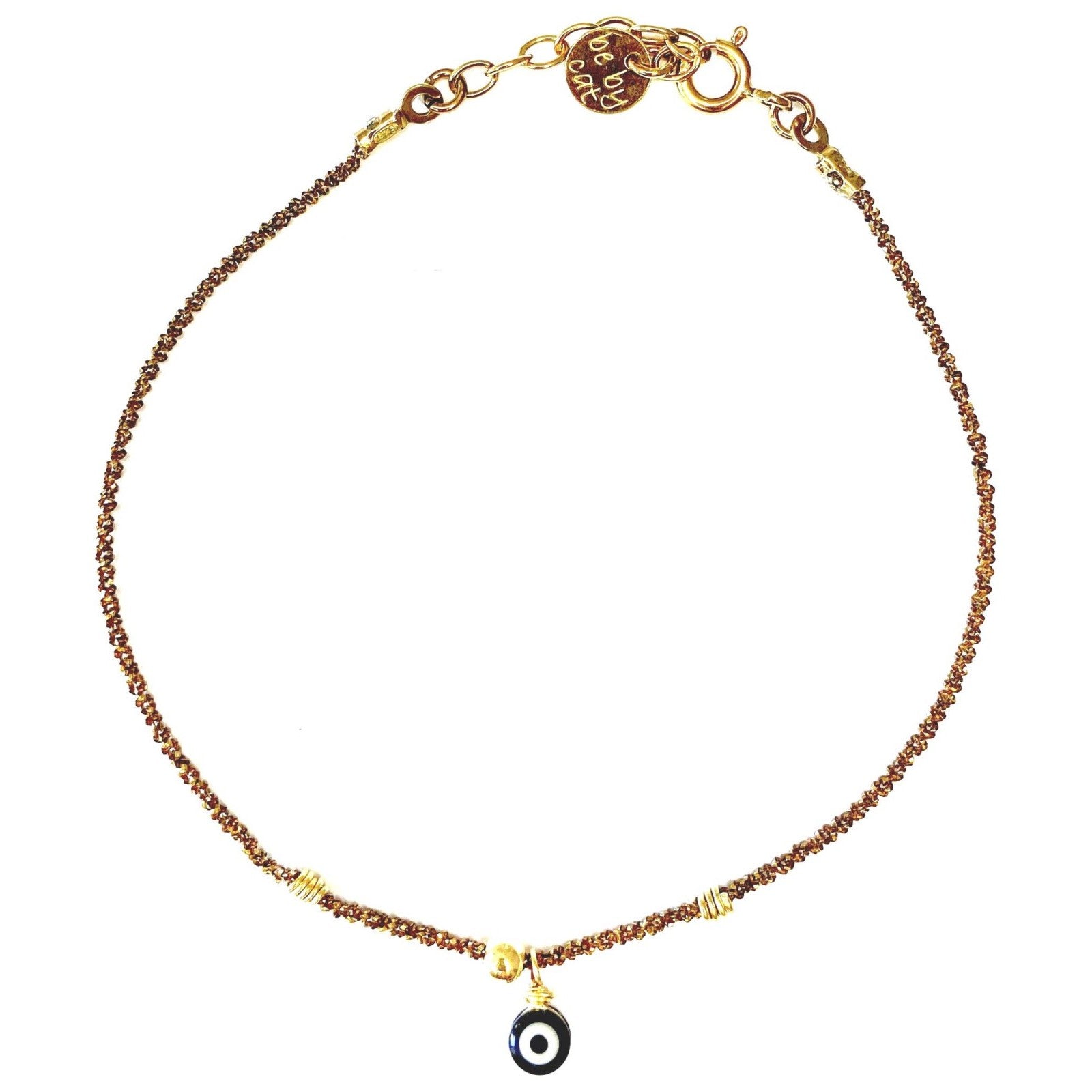 Bracelet dorure or chocolat Œil noir Perle dorure or