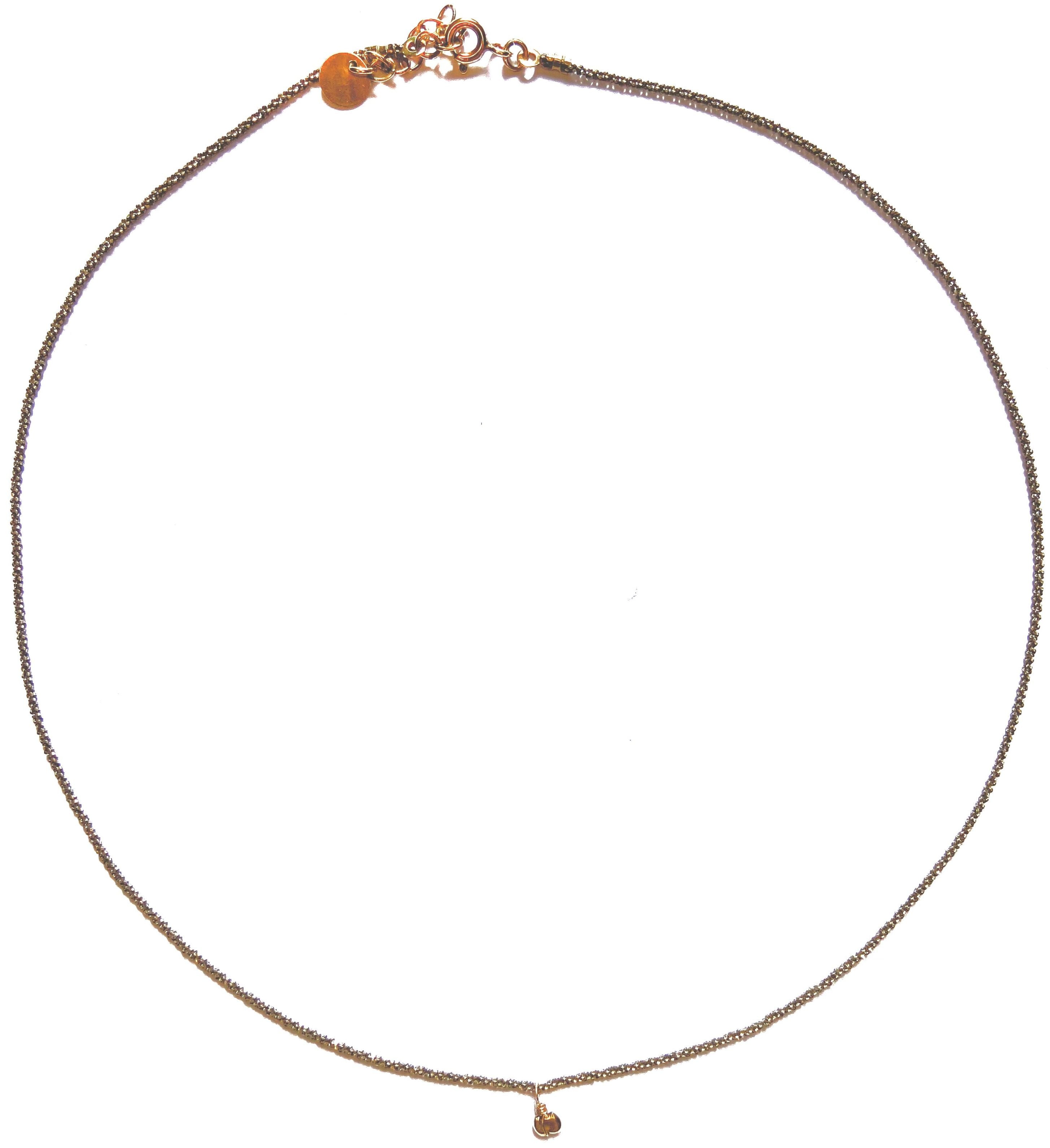 Ras de cou plaqué or chocolat Pendentif perle vermeil
