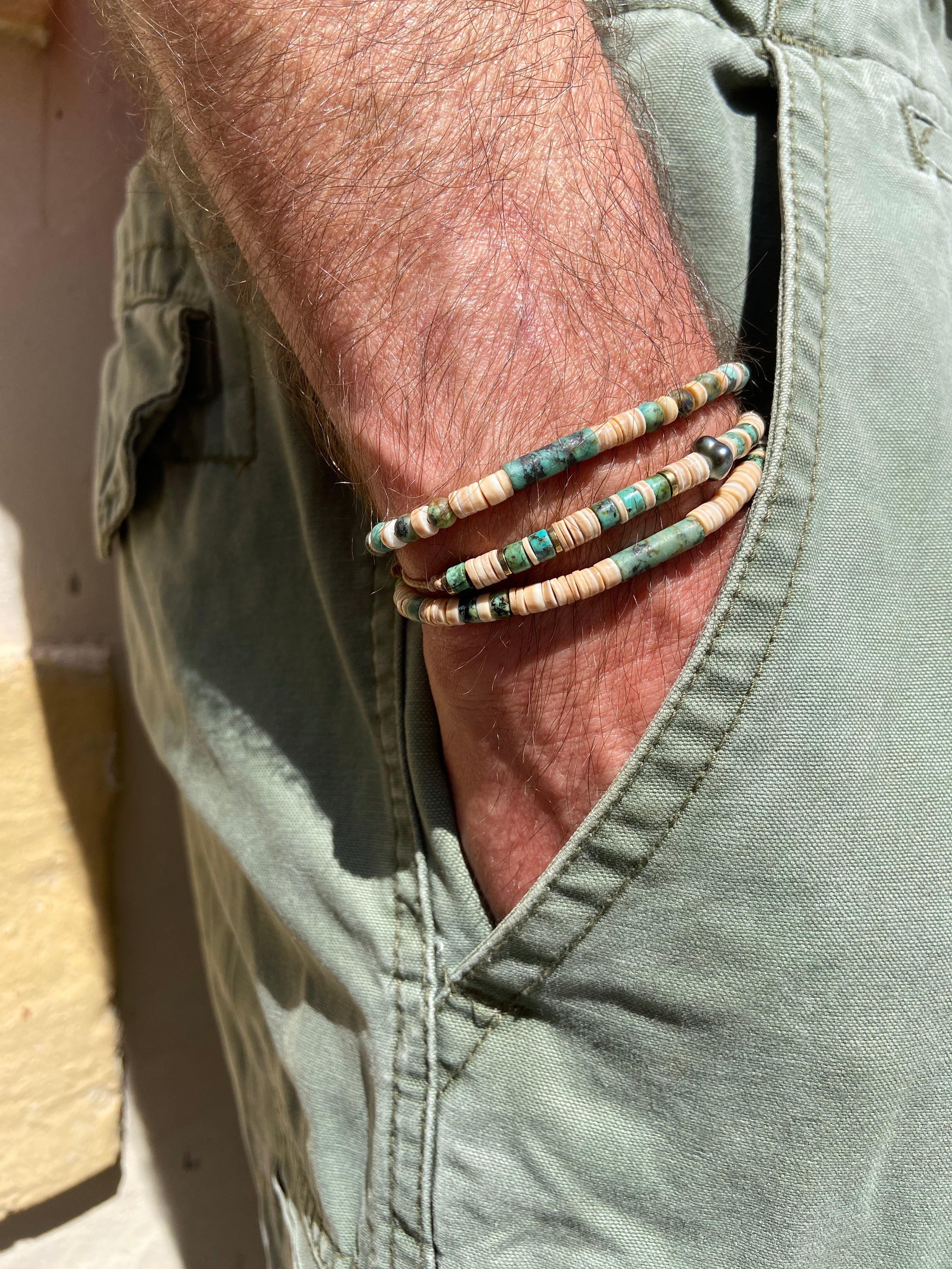Bracelet homme Turquoise Nacre
