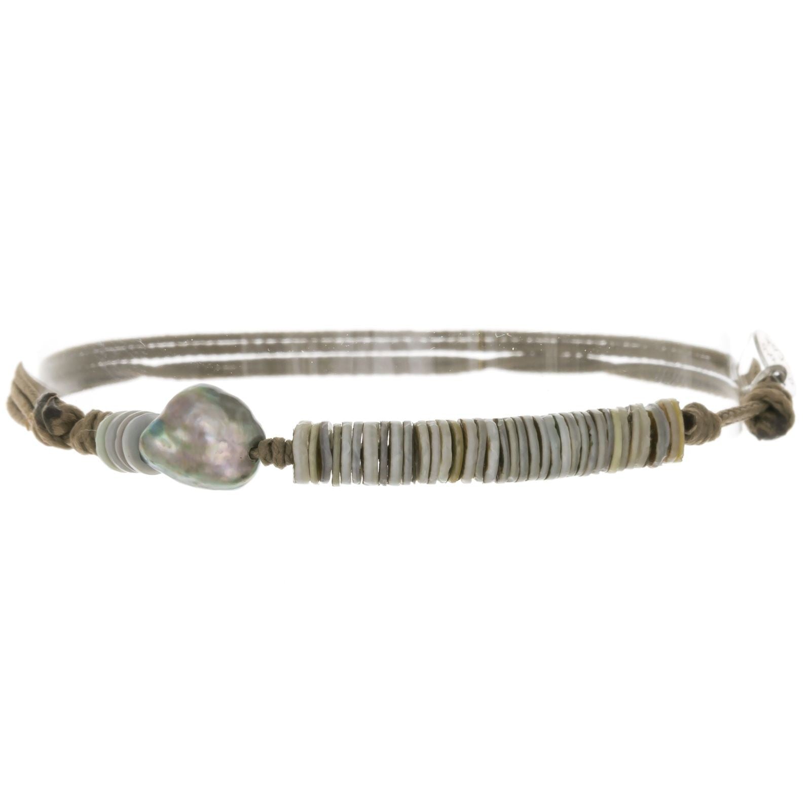 Bracelet homme Nacre grise Keshi