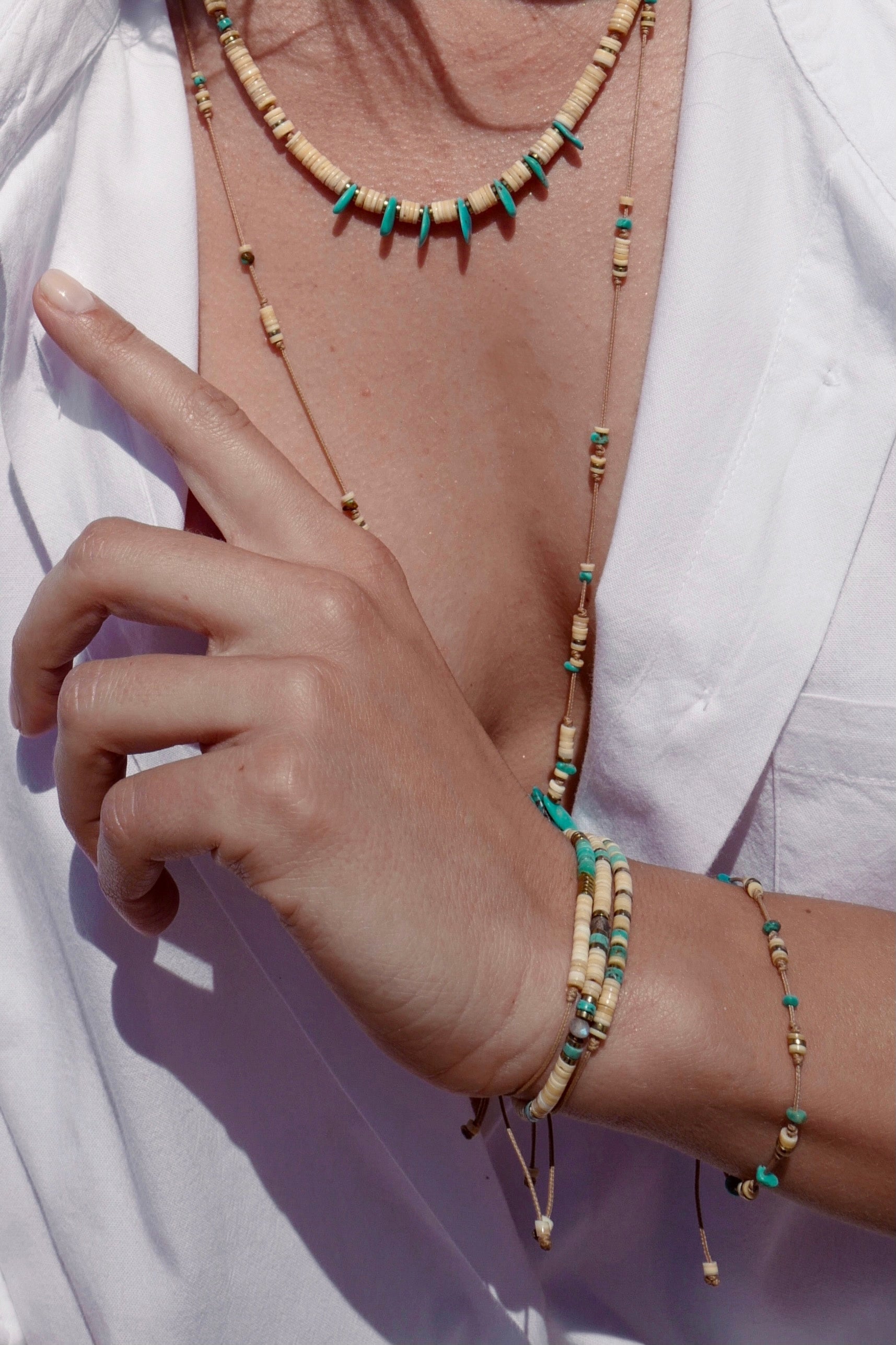 Bracelet Turquoise Nacre Hématite