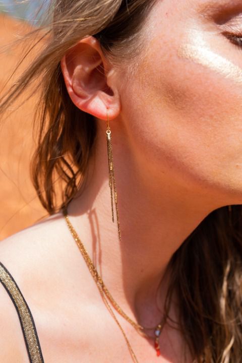 Mono boucle Chaine or chocolat triple