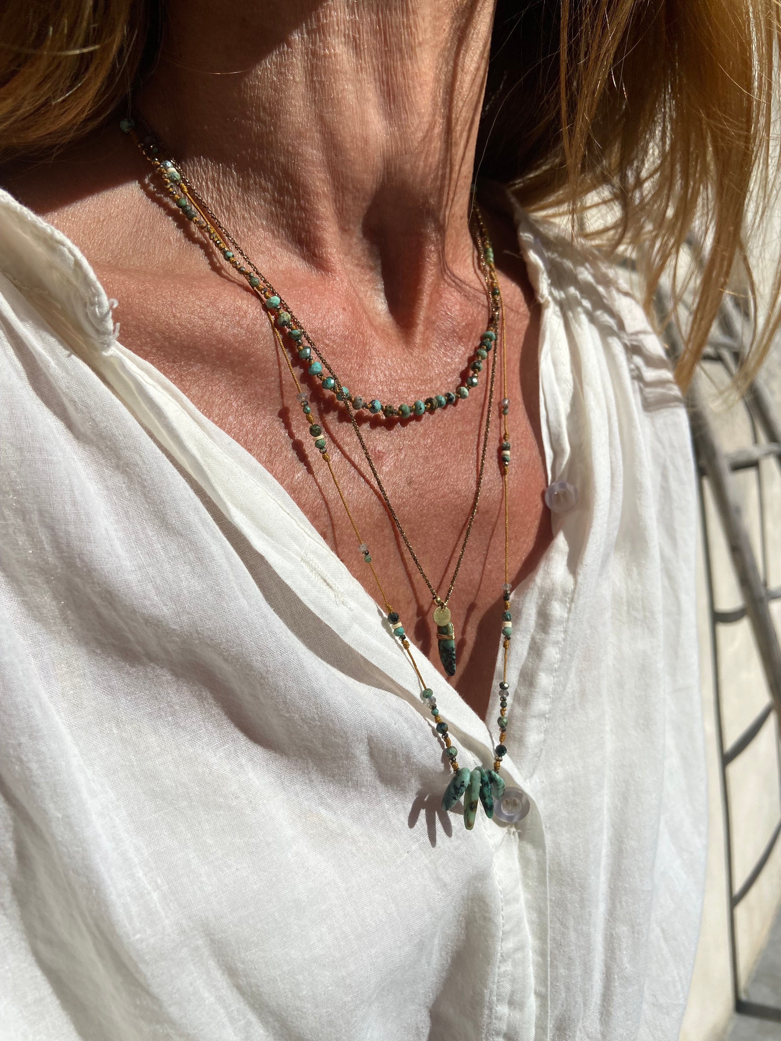 Turquoise Pyrite Choker