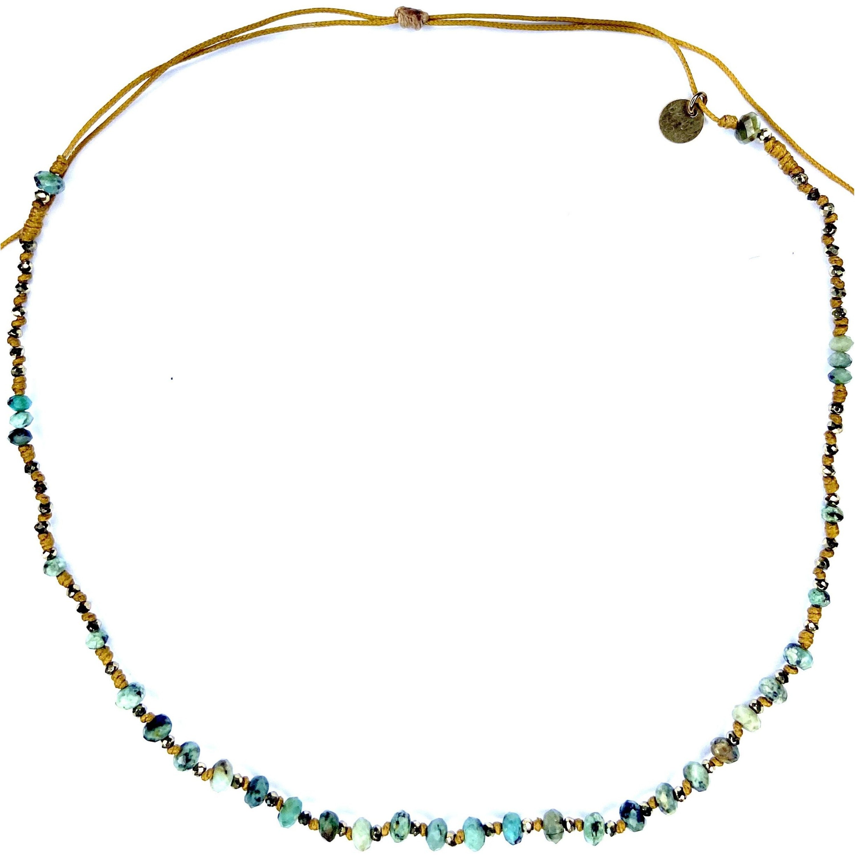 Turquoise Pyrite Choker