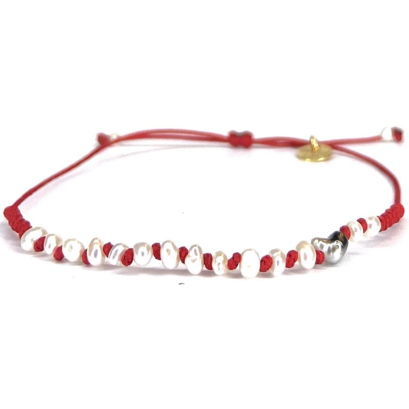 Bracelet Perle nacre Keshi rouge