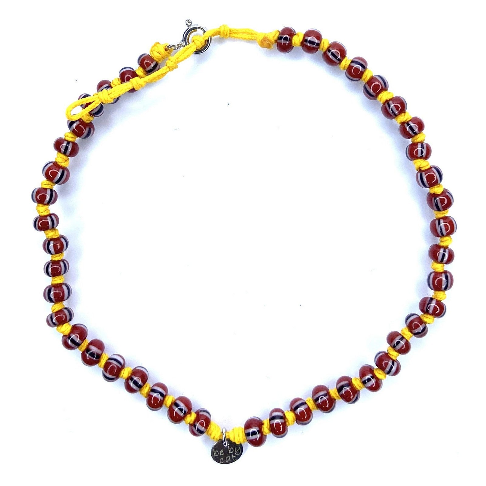 Bracelet de cheville Perle africaine rouge