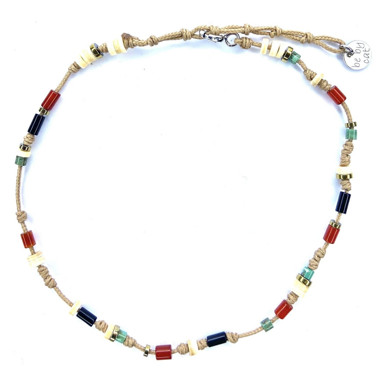 Bracelet de cheville Turquoise Cornaline Onyx Nacre