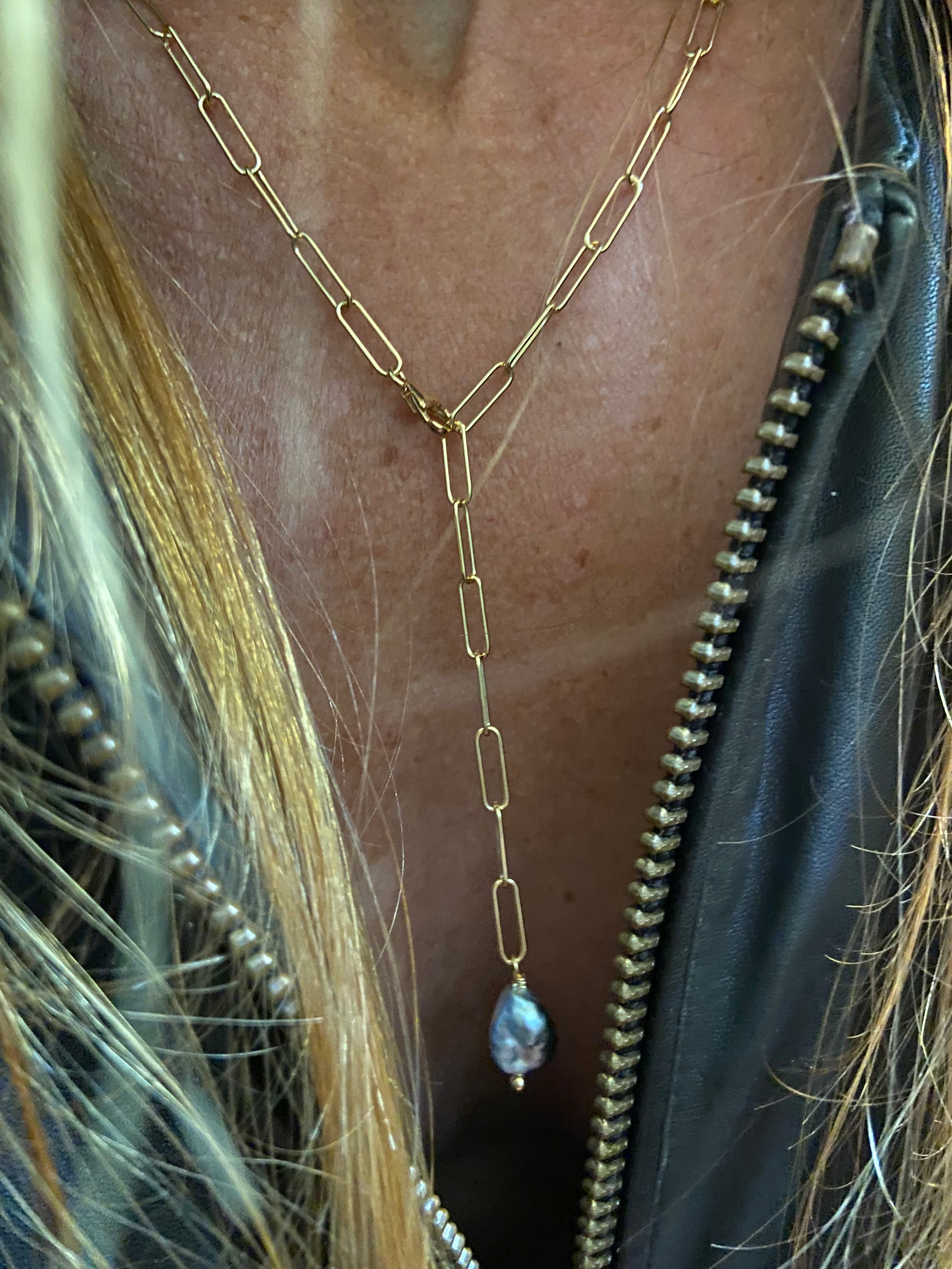 Ras de cou/Bracelet dorure or Keshi